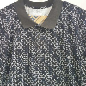 Lularoe Men's Polo Size  2XL Bud Black Stars New with Tag